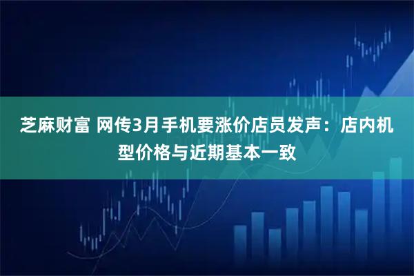 芝麻财富 网传3月手机要涨价店员发声：店内机型价格与近期基本一致