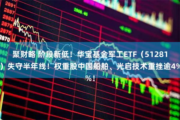 聚财略 阶段新低！华宝基金军工ETF（512810）失守半年线！权重股中国船舶、光启技术重挫逾4%！