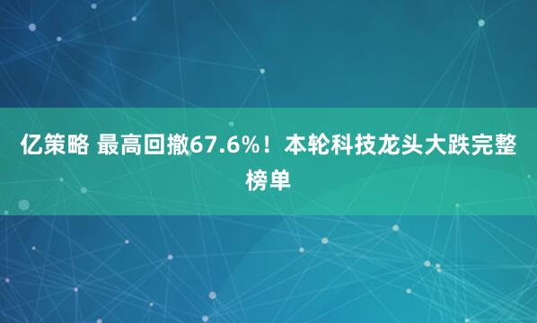 亿策略 最高回撤67.6%！本轮科技龙头大跌完整榜单